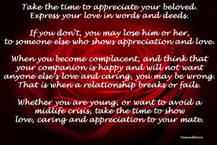 Take time to appreciate