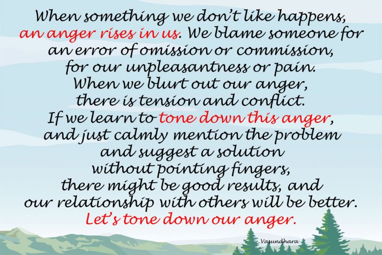 Tone down anger